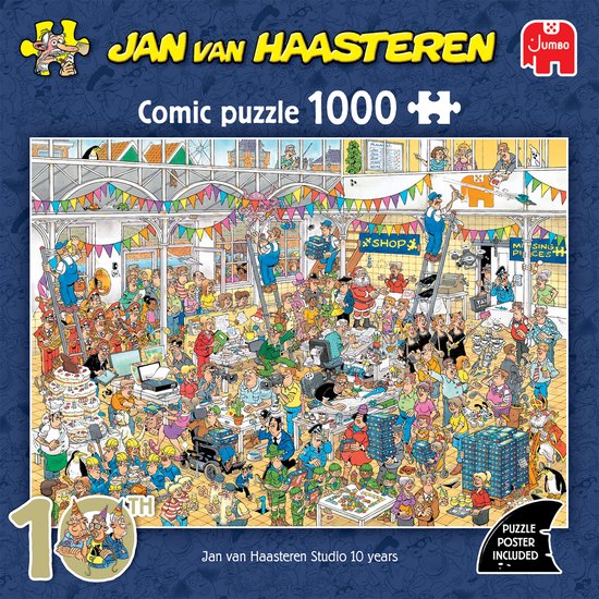 Jan Van Haasteren - JVH Studio 10 jaar - 1000 Stukjes puzzel - Legpuzzel
