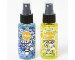Spray & Poop - Fabulosa - 2 stuks - Lemon- Trending - Populair - Nieuw - Geurnatralisator - toiletverfrisser - Pre poop spray - discreet - frisse geur - populair - prijsknaller - pre poop spray - geurloos ontlasten