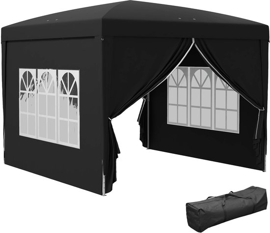 Outsunny® paviljoen, tuinpaviljoen, partytent, tuintent, feesttent, dubbel dak, rond, diameter