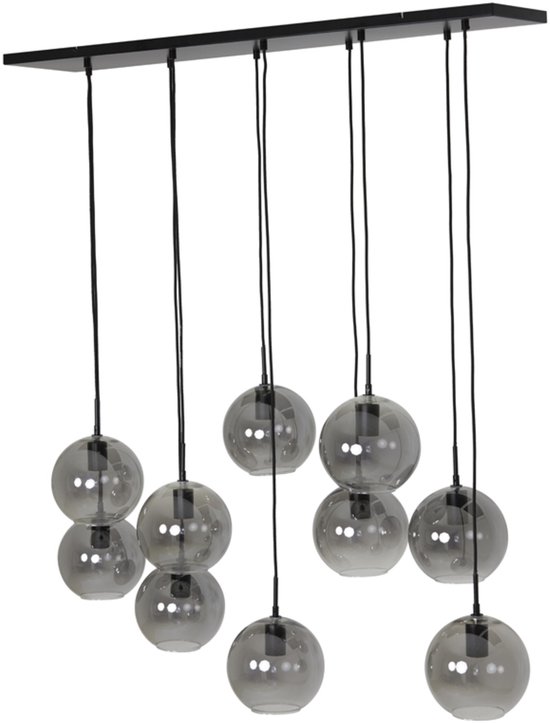 Suspension 10L 124x35x120 cm SUBAR noir mat + verre fumé