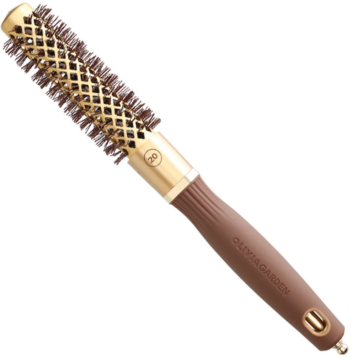 Olivia Garden Expert Blowout Shine Wavy Föhnborstel Goud-Bruin - 20mm