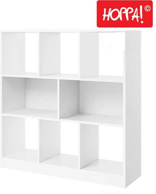 Hoppa! Bibliothèque - 8 compartiments - Wit - Bois