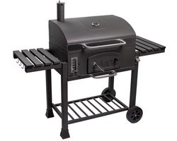 Barbecuewagen - Houtskoolbarbecue - BBQ - Smoker XXL - Houtskoolgrill - Met Wielen, Roestvrijstalen Handgreep, Kookrooster en Thermometer