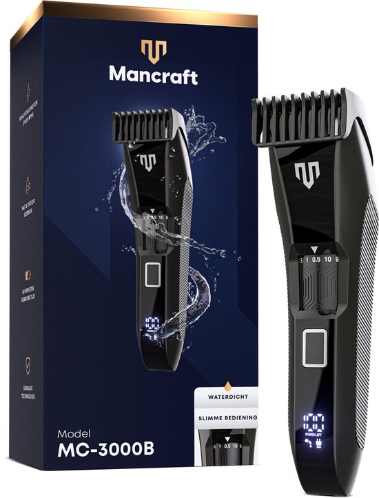 Mancraft Baardtrimmer Ultimate - Baardtrimmer Mannen - Waterdicht - 20 lengtestanden - Trimmer voor Baard