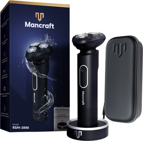 Mancraft 3 in 1 Scheerapparaat Mannen – Met Reisetui en Oplaadstation – Neus en Trimmer Opzetstuk