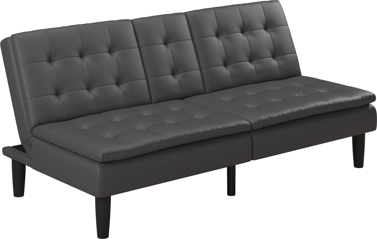 Notio Living MAINE Slaapbank met Relaxfunctie - Grijs Kunstleer - 190 cm PU Grijs