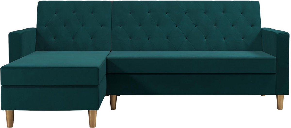 Liberty-Slaapbank - Chaise Longue - Groen Stof