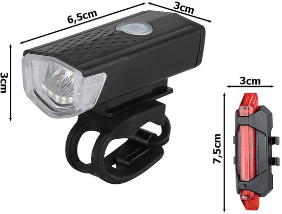 LED fietsverlichtingsset achter + voorzijde MET USB — afbeelding 3