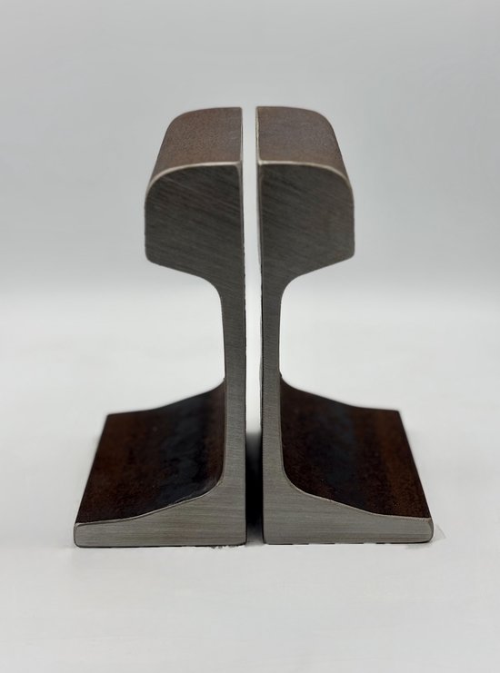 Firmo® Antieke Boekensteun - POLISHED 10 CM van Echte Spoorstaaf