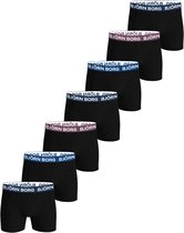 Bol.com Björn Borg Cotton Stretch Boxershort Vaderdag Cadeau - Zwart/Wit/Blauw- 7 stuks - Heren onderbroeken - Boxer - Maat L aanbieding