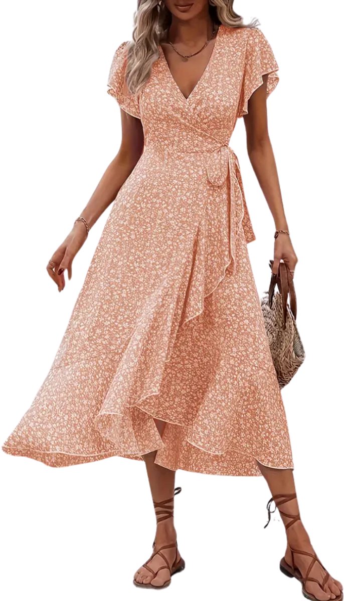 Livano Zomerjurk Dames Zomerjurken Volwassen Jurk Ibiza Stijl Sundress Oranje