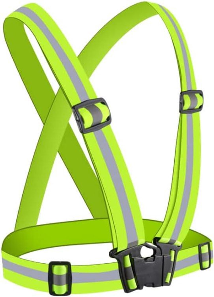 1 stuk reflecterend veiligheidsvest - Verstelbare taille - Sterke zichtbaarheid voor fietsen, motorrijden, wandelen, joggen en buitenactiviteiten