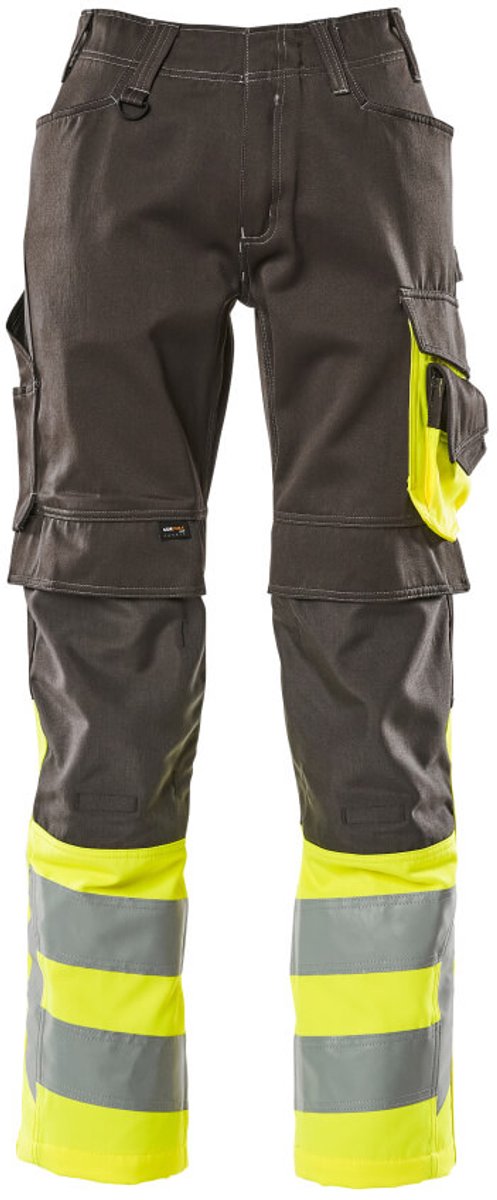 Mascot Safe Supreme Broek met kniezakken 15679-860 - donkerantraciet/hi-vis geel - C46 - 76
