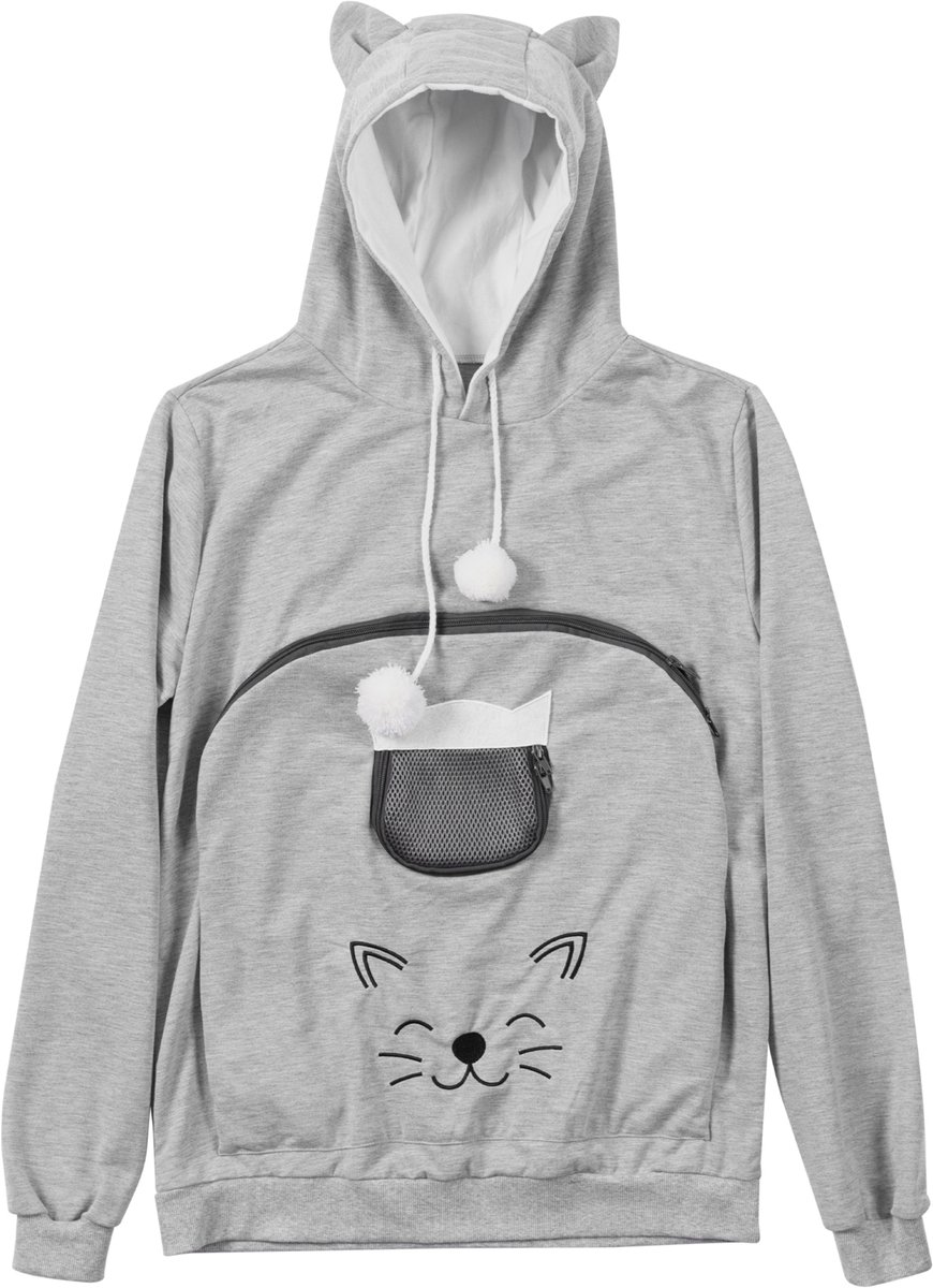 Generisch Winterhoodie voor kattenmama's met praktische zak, warme