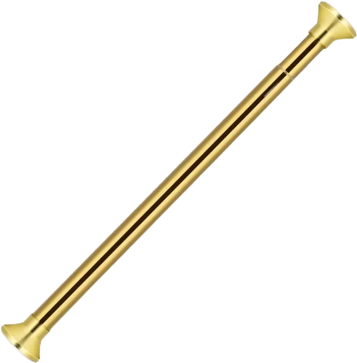 Gouden Uitschuifbare Douchestang 66–118 cm – Verstelbare Douchegordijnstang – Roestvrij RVS – Luxe Badkameraccessoire – Zonder Boren