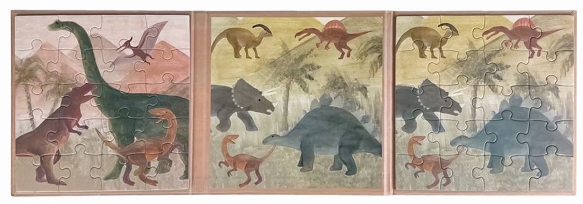 Magneetpuzzel Dino. 17,5x17,5x cm. 3+.