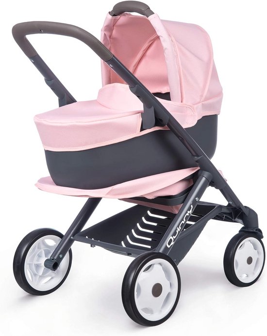 3-in-1 Multifunctionele Poppenwagen - Roze voor Poppen tot 42 cm - Voor Kinderen vanaf 3 Jaar
