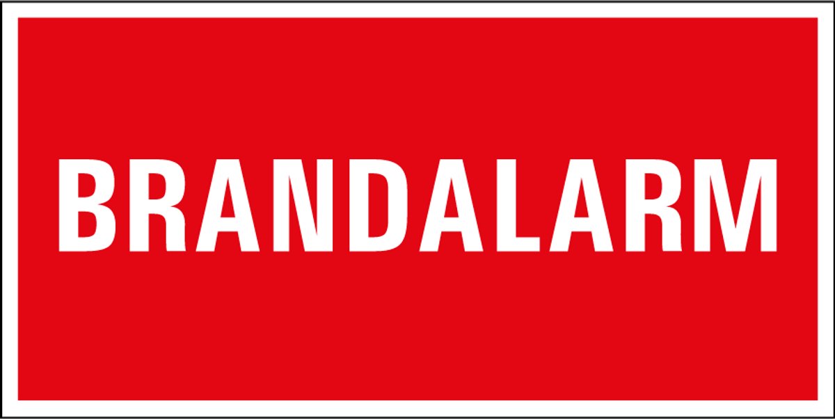Brandalarm sticker 150 x 75 mm