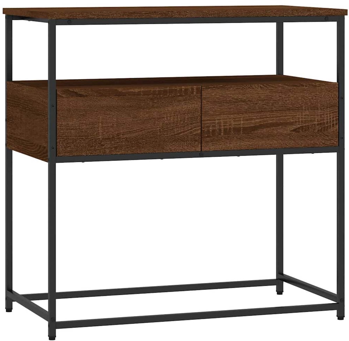 vidaXL Wandtafel - 75x40x75 - cm - bewerkt - hout - bruin - eikenkleur bruineiken