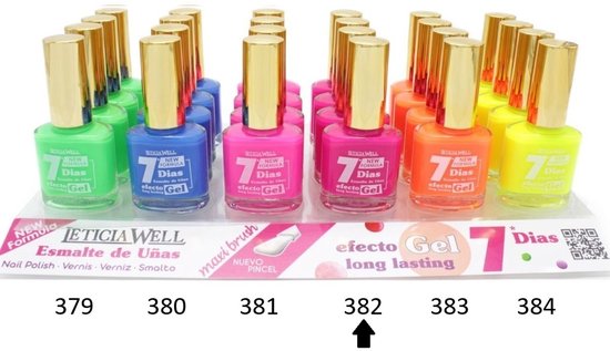 Leticia Well - Nagellak - Fris / Fluor / Neon Warm Fel Roze - 1 flesje met 13 ml inhoud - Nummer 382