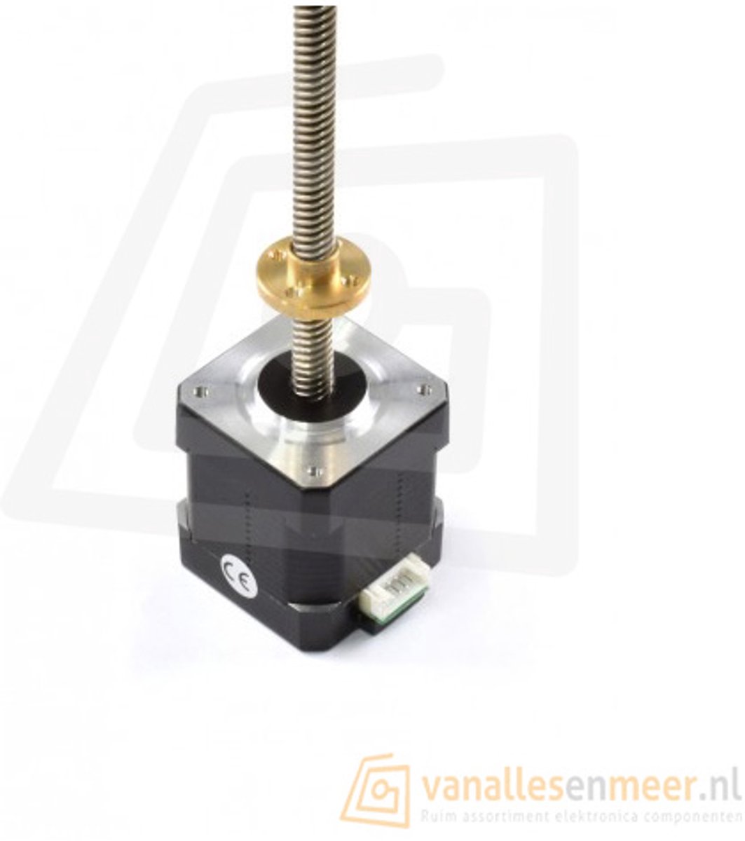 Stappenmotor 42 mm – DC 12V – Met Draadas (300 mm) + Aansluitkabel