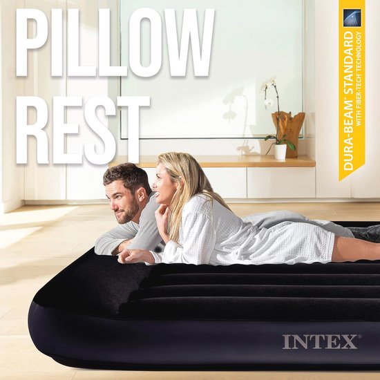 Pillow Rest Classic Air Bed Built in Pump Doubter - Comfortabele Intex 64148NP - 137cm x 191cm x 25cm — afbeelding 3