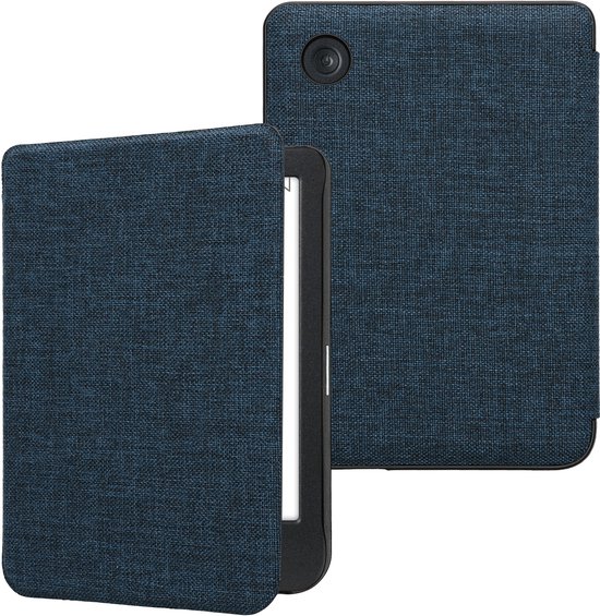 kwmobile hoes geschikt voor Kobo Clara BW / Colour - Stoffen beschermhoes voor e-reader in blauw van Merkloos — afbeelding 3