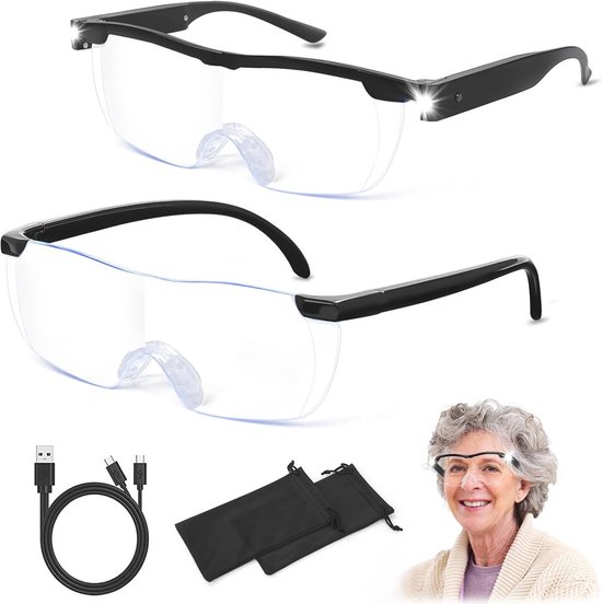 5X 15X handsfree vergrootglas Geschikt voor het lezen, licht vergrootglas, groot
