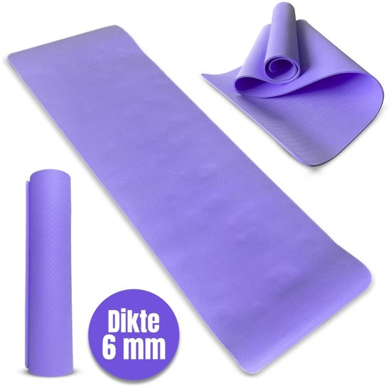 Padisport TPE Yogamat Lila – Pilates Mat – Yoga Mat Anti Slip - Pilatesmat - Yogamat - Fitnessmat