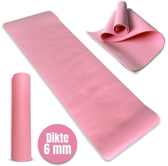 Padisport TPE Yogamat Licht Roze – Pilates Mat – Yoga Mat Anti Slip - Yogamat - Fitnessmat