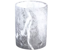 PTMD Marmy Black Cement Cilinder Pot Marble Print S