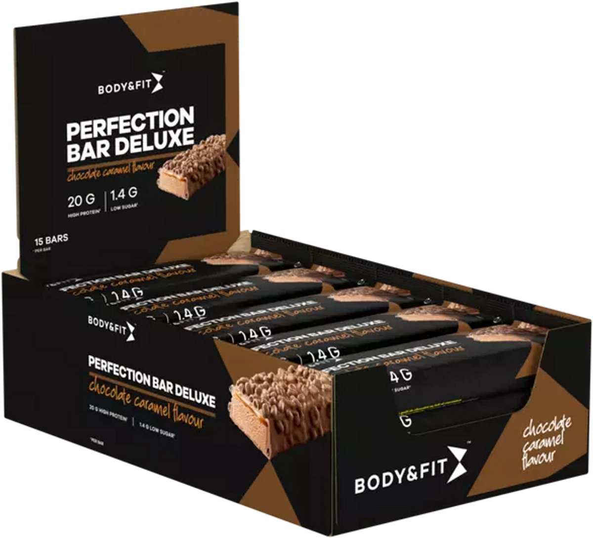 Goedkoopste Body & Fit Perfection Bar Deluxe Protein Bar - Eiwitreep - Proteine Repen met 20 Gram Eiwit - Chocolate & Caramel - 825 gram (15 Eiwitrepen