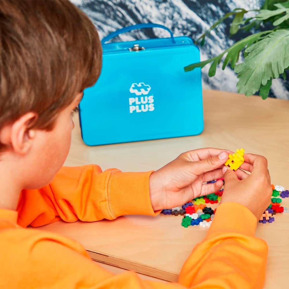 Plus-Plus Basic Reiskoffer 600 delige bouwset blauw - 7002 - Bouwspeelgoed - Constructiespeelgoed - Set met bouwstenen - Vanaf 5 jaar — afbeelding 18
