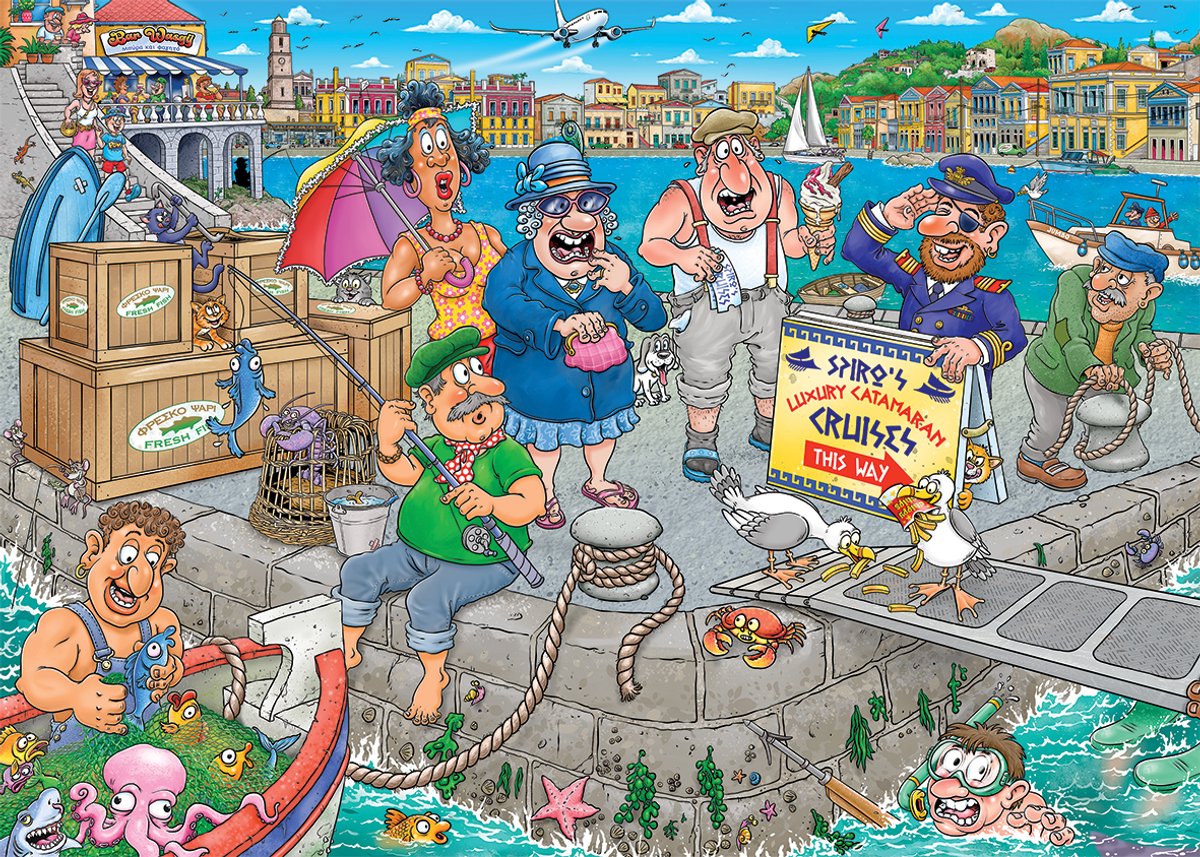 Wasgij Original 47 - De boot in! - 1000 stukjes puzzel - Legpuzzel — afbeelding 2