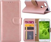 Étui en cuir TPU Booktype / Wallet pour Huawei P Smart Or rose