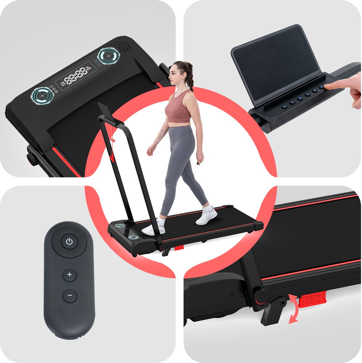 Afbeelding 3 van CITYSPORTS ZX4 loopband-Walking pad met Hellingfunctie-Loopband Inklapbaar 1-10km/u-Wandelband-Walking Pad