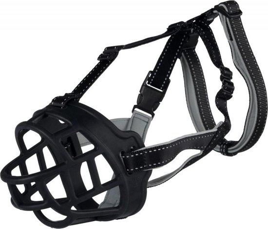 Trixie muilkorf muzzle flex silicone zwart M 21×24 cm