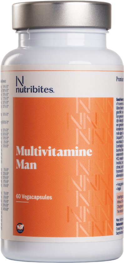 Nutribites Multivitamine Man - Essentiële vitamines & mineralen - Samengesteld voor de man - 60 Plantaardige capsules