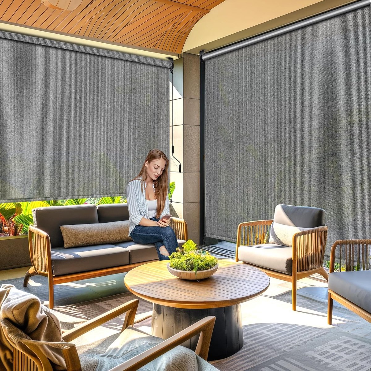 Nieuw 1 stuks LIFERUN Verticale Zonwering HDPE Terras/Balkon