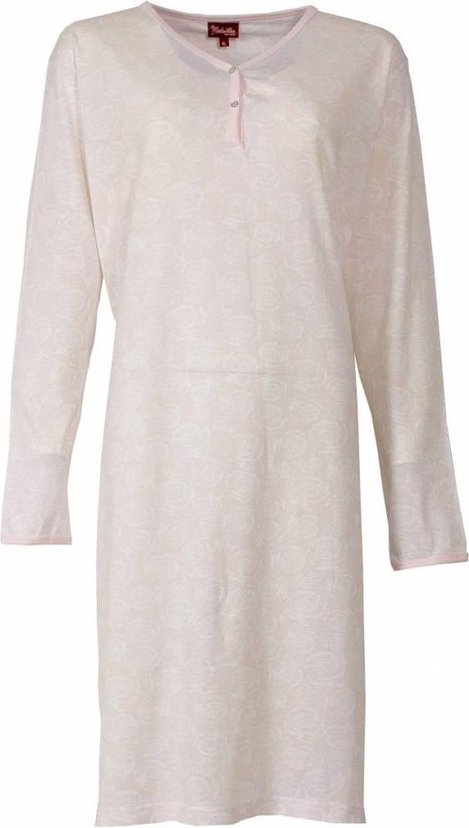 Medaillon Dames Nachthemd - Polo Sluiting - Licht Roze - Maat XL