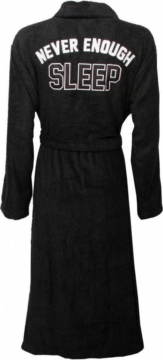 Tenderness Dames Badjas - 100% Katoen - Sjaalkraag - Zwart - Maat M