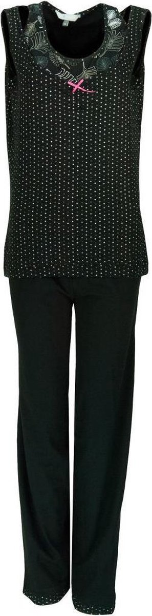 Irresistible Dames Pyjama - Katoen - Ronde Hals - Zwart
