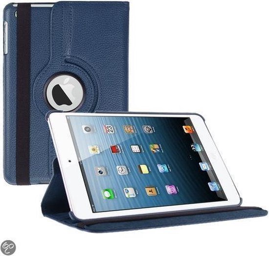 iPad Mini 3 hoesje Multi-stand Case 360 graden draaibare Beschermhoes donker blauw
