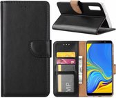 Ntech Hoesje Geschikt Voor Samsung Galaxy A7 2018 Zwart Portemonnee / Booktype TPU Lederen Hoesje