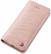 iPhone 5 / 5S / SE toucher doux et carte pratique Gentlement série couverture de portefeuille boîtier en or rose