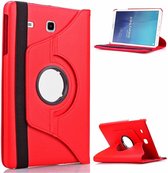 Samsung Galaxy Tab E 9.6 inch SM - T560 / T561 Tablet Case met 360° draaistand cover hoes kleur Rood