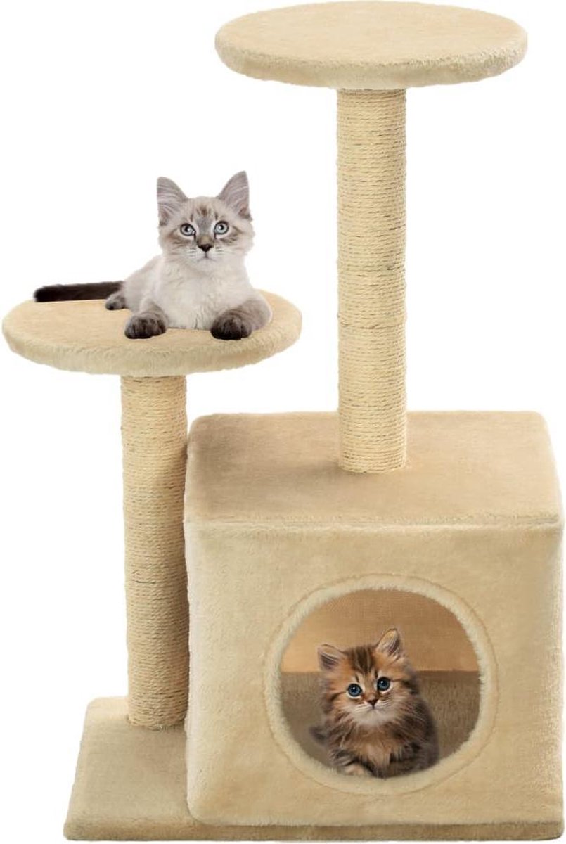 vidaXL Kattenkrabpaal met sisal krabpalen 60 cm beige