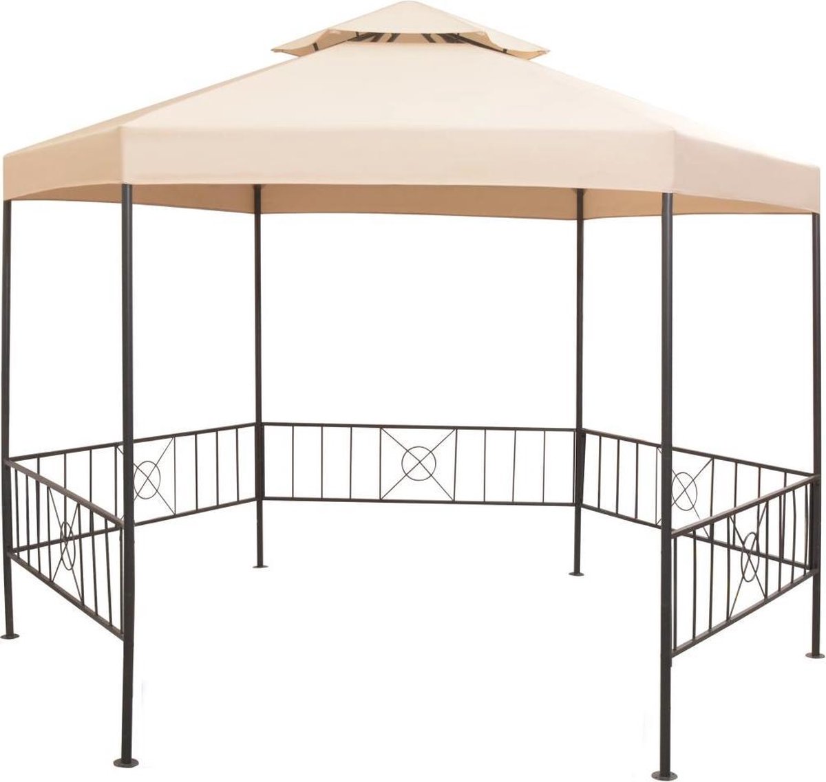 vidaXL Tuinprieel 323x265 cm hexagonaal beige