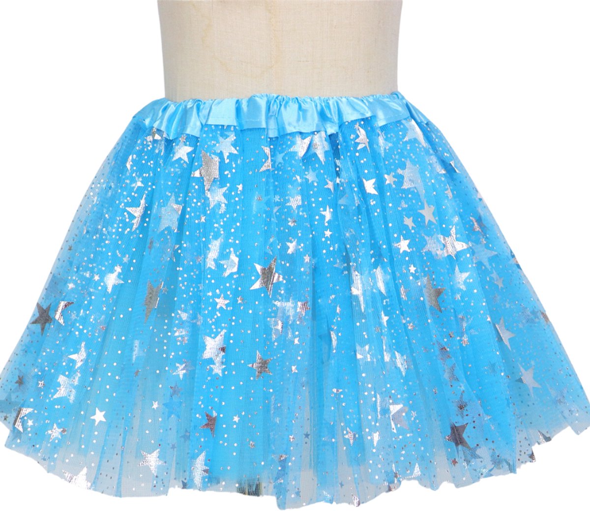Joya Kids® Verkleedset Meisje | Superhelden Outfit Kind | Tutu Rok + Metallic Cape + Masker | Superheldin Ster | Prinses | Meisje Verkleedset | Prinsessencape | Carnaval | Verkleedkleding 3-delig | Blauw — afbeelding 9