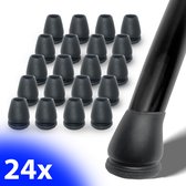FSW-Products - 24 Cache-jambes pour chaises flexibles avec Feutre Zwart - Pour Pieds inclinés (Ø 14–20 mm) - Anti-rayures et insonorisants - Protections pour pieds de chaise en bois et carrelage - Protection des sols